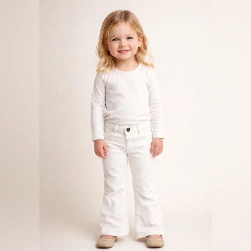 Gymboree Girls 5T White Velvet Bootcut Pants NWOT Soft Dressy Holiday